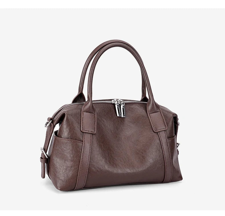2026 New Women's Fashion Genuine Leather Handbag Female Large Capaci Luxury Designer Boston Totes Bag Shoulder Crossbody Bag