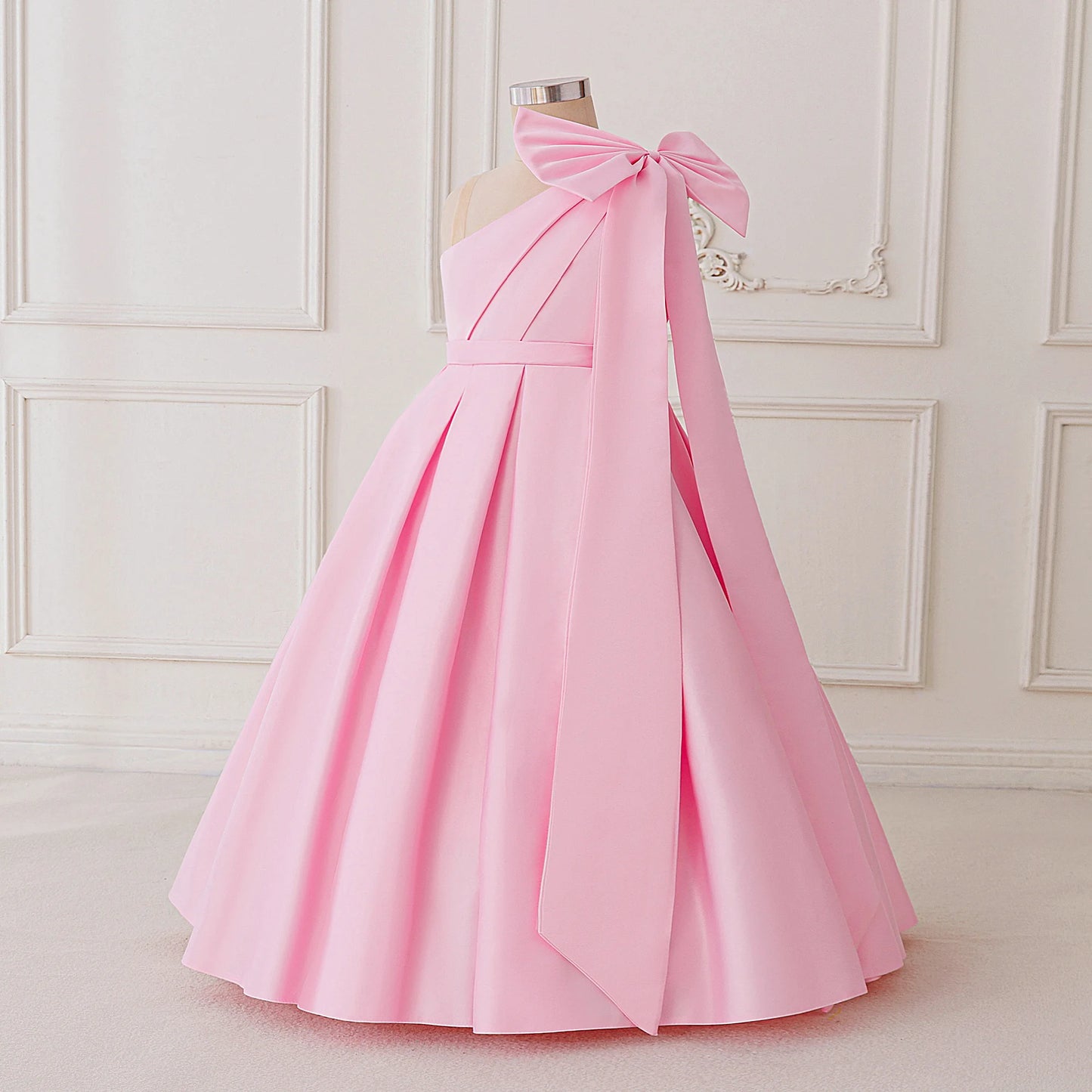 Fashion Bridesmaid Baptism Party Girls Dress Elegant Bow Wedding Birthday Princess Dresses for Girl First Communion Prom Costume