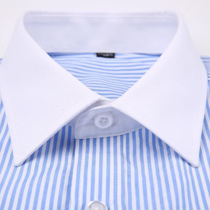 Men's Classic French Cuffs Solid Dress Shirt Formal Business Standard-fit Long Sleeve Office Work White Black Yellow Social Shir