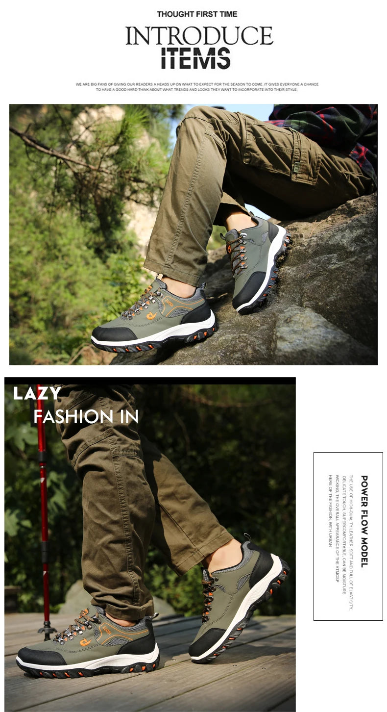 High-Quality Sports Shoes Men's Casual Shoes, Waterproof And Lightweight, Suitable For Outdoor Hiking, Mountaineering, City Work