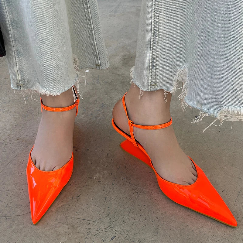 Fashion Wedges Shoes For Women Pointed Toe Female Footwear New 2026 Casual Ladies High Heels Sandals Slingbacks Heel Pumps