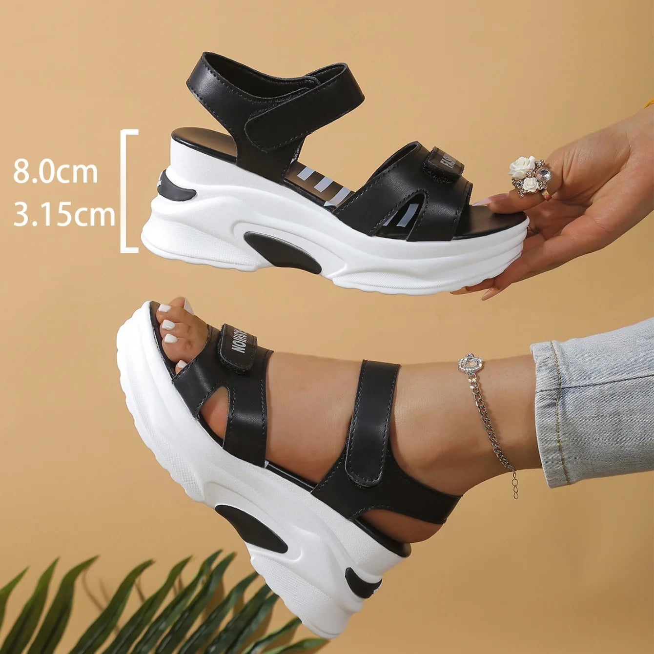 New Women Platform Wedge Sandals Summer Fashion Comfortable Shoes Women Light Casual Velcro Beach Shoes Zapatos De Mujer