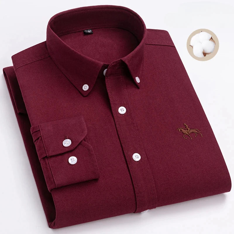 New in shirt 100%cotton plus size long-sleeve shirts for men slim fit formal fashion office shirt hight qulity plaid clothes