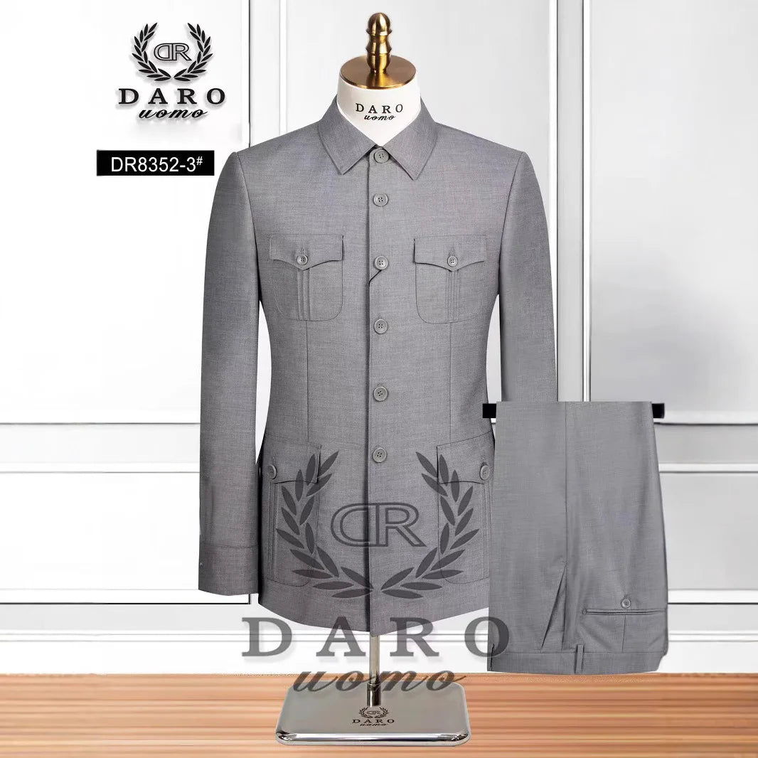 2 Piece Set (jacket+pant) Host's Wedding Dress Suit High-quality Casual Business Formal Party Prom Suits Men Clothing 2025