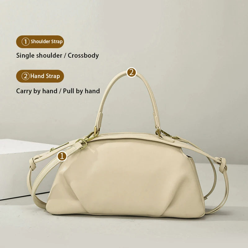 New Women's Bags, Fashionable and Simple Handbags, Niche High-End Shoulder Bags, Versatile Casual Bags for Commuting, Large-Capacity Tote Bags, Soft Leather Crossbody Bags