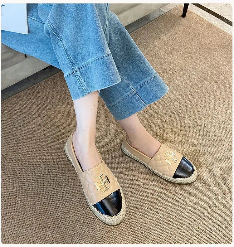 New Shoes for Women Leather Flat Boat Shoes Designer Fisherman Shoes Girl Fashion Slip-on Loafers