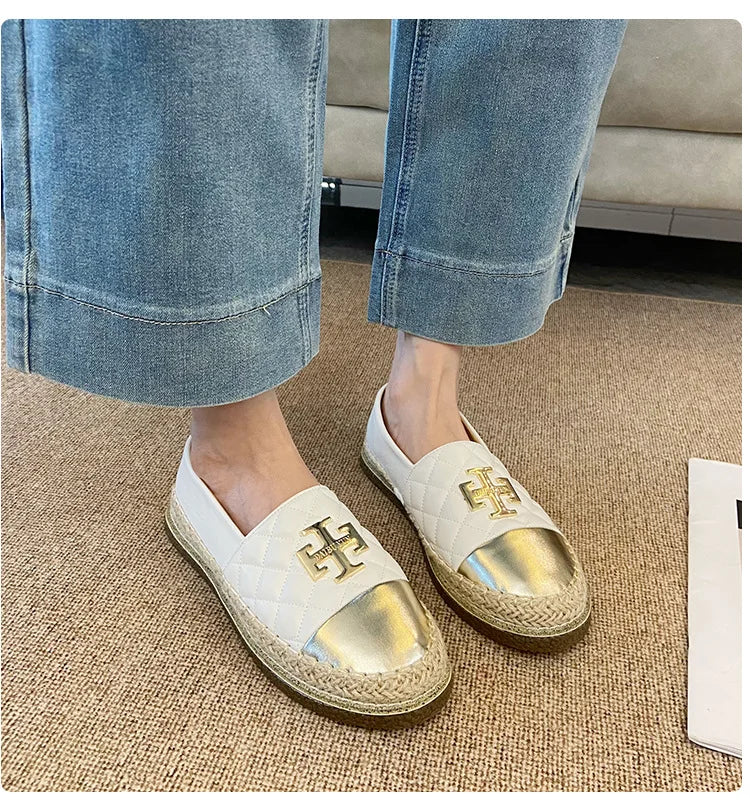 New Shoes for Women Leather Flat Boat Shoes Designer Fisherman Shoes Girl Fashion Slip-on Loafers