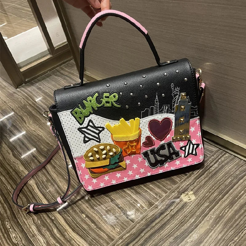 High Quality Women PU Leather Handbags Shoulder Bags Fashion Ladies Rivet Messenger Bags Casual Female Crossbody Bags for Women