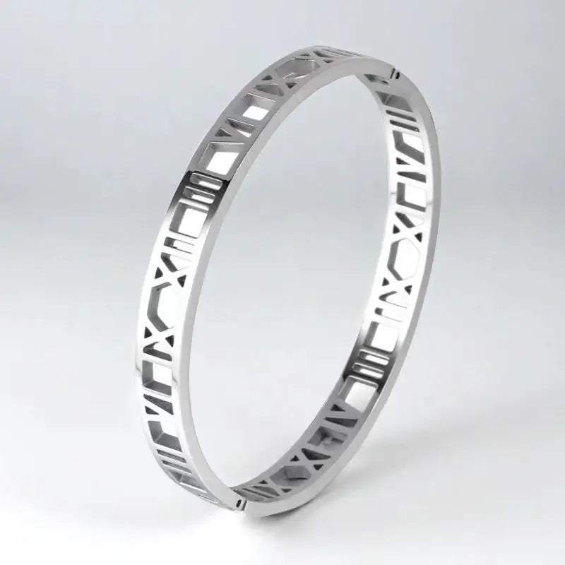 Silver Color Bangles Bracelet for Women Girls Titanium Steel 18K Gold Plated Waterproof Jewelry Luxury Sparkling Zircon Bangles