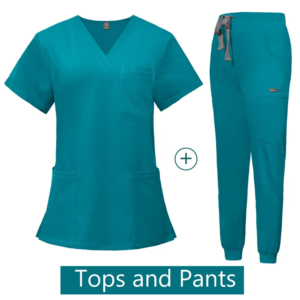 Scrubs Medical Uniforms Woman Multicolour SPA Beauty Uniform Dentist Veterinary Working Clothes Unisex Pharmacy Clinic Scrub New