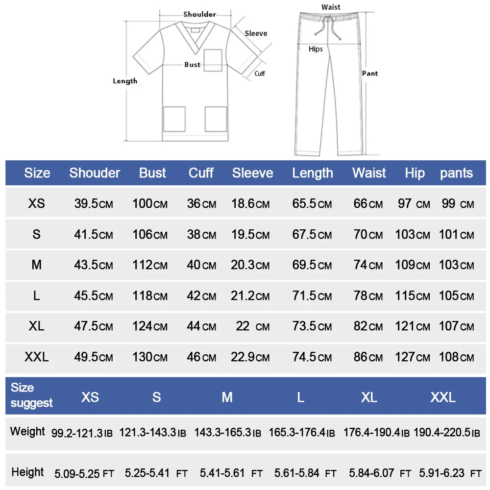 Scrubs Medical Uniforms Woman Multicolour SPA Beauty Uniform Dentist Veterinary Working Clothes Unisex Pharmacy Clinic Scrub New