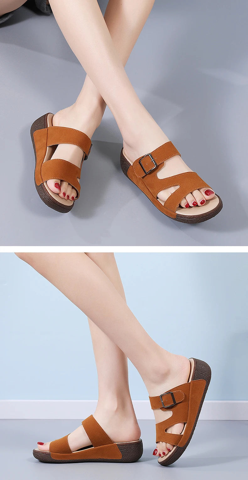 Women Slippers Shoes For Women Summer Sandals Platform Shoes With Heels Slippers Mujer Casual Outdoor Walking Summer Shoes