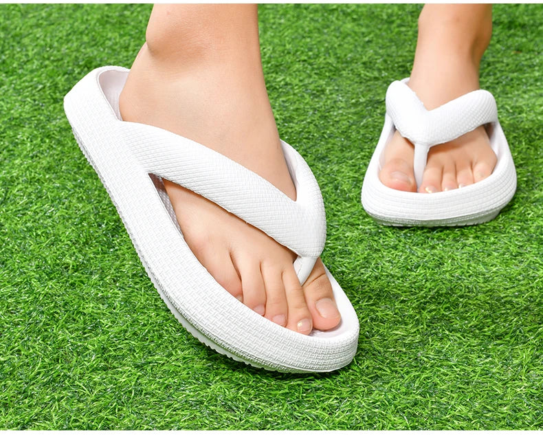 Ladies Lightweight Solid Color Sandals - Casual Indoor/Outdoor Couples Flip Flops, Comfortable Slip-On Beach Footwear