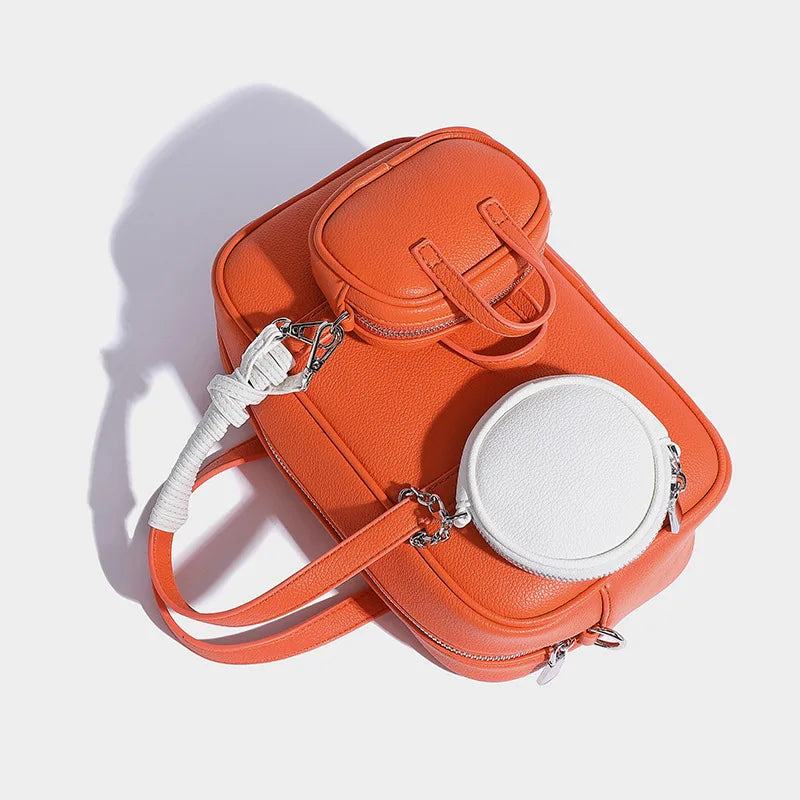 Boston Bag Women Fashion 2025 Euro-America Style Simple Shoulder Bag Handbags Composite Bag