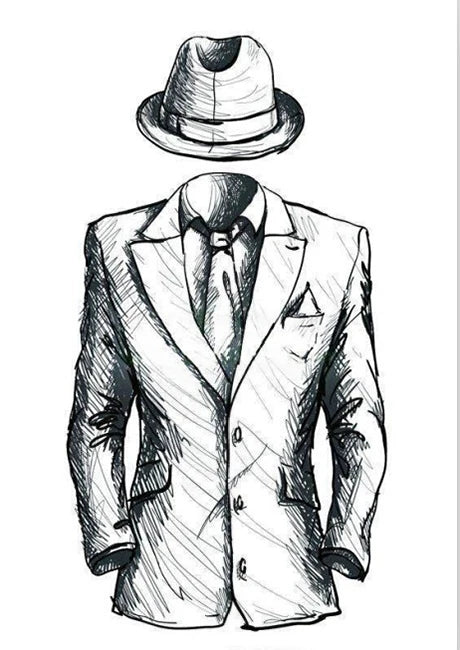 Casual Men's Suits 2 Piece Jacket Pants Grey Double Breasted Stand Lapel Luxury Blazer