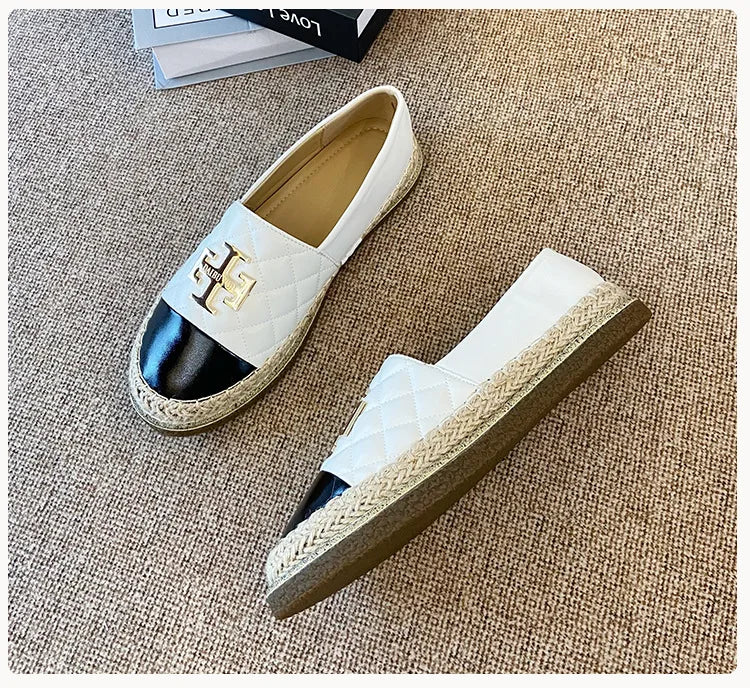 New Shoes for Women Leather Flat Boat Shoes Designer Fisherman Shoes Girl Fashion Slip-on Loafers