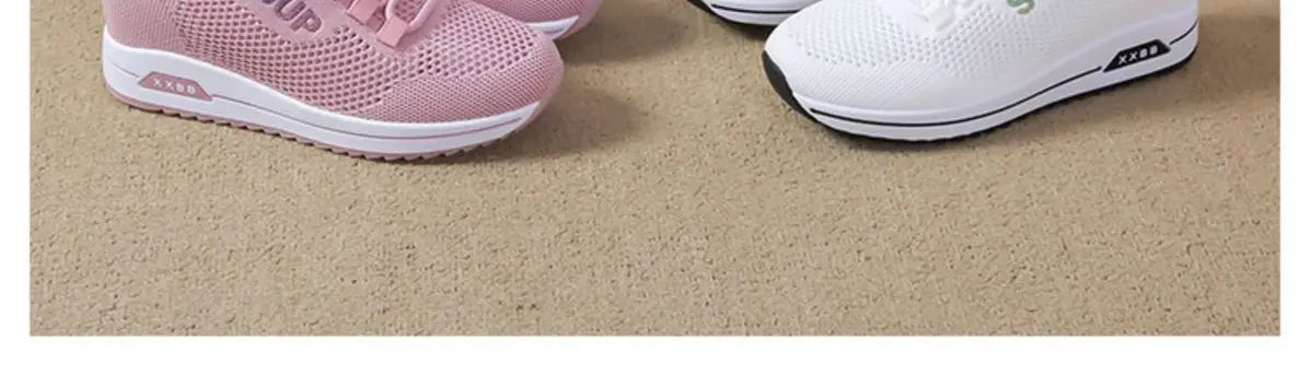 2025 Women's Wedges Shoes Platform Shoe Spring Breathable Casual Shoes Woman Fashion Sneakers Height Increasing Vulcanize Shoes