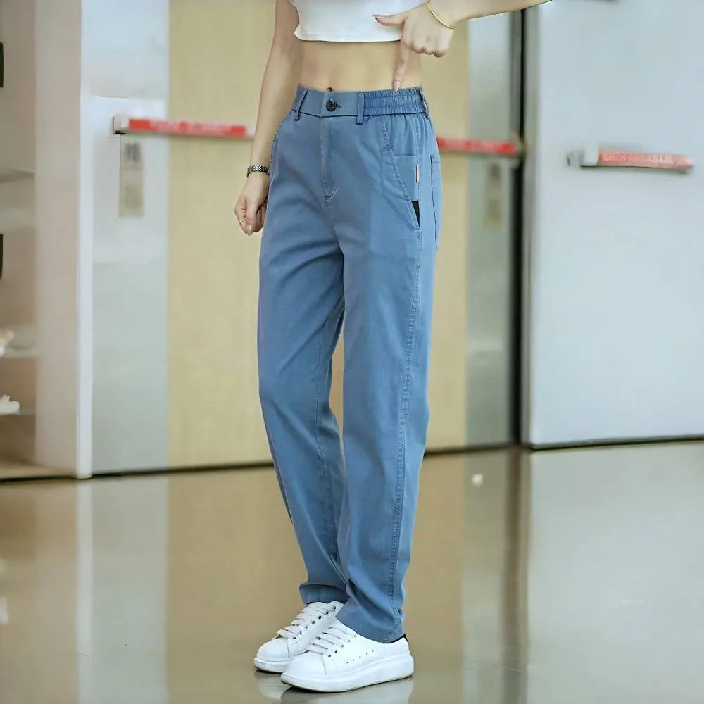 Tensi Casual Jeans Men's 2025 New Loose Straight Long Pants Summer Thin Sports