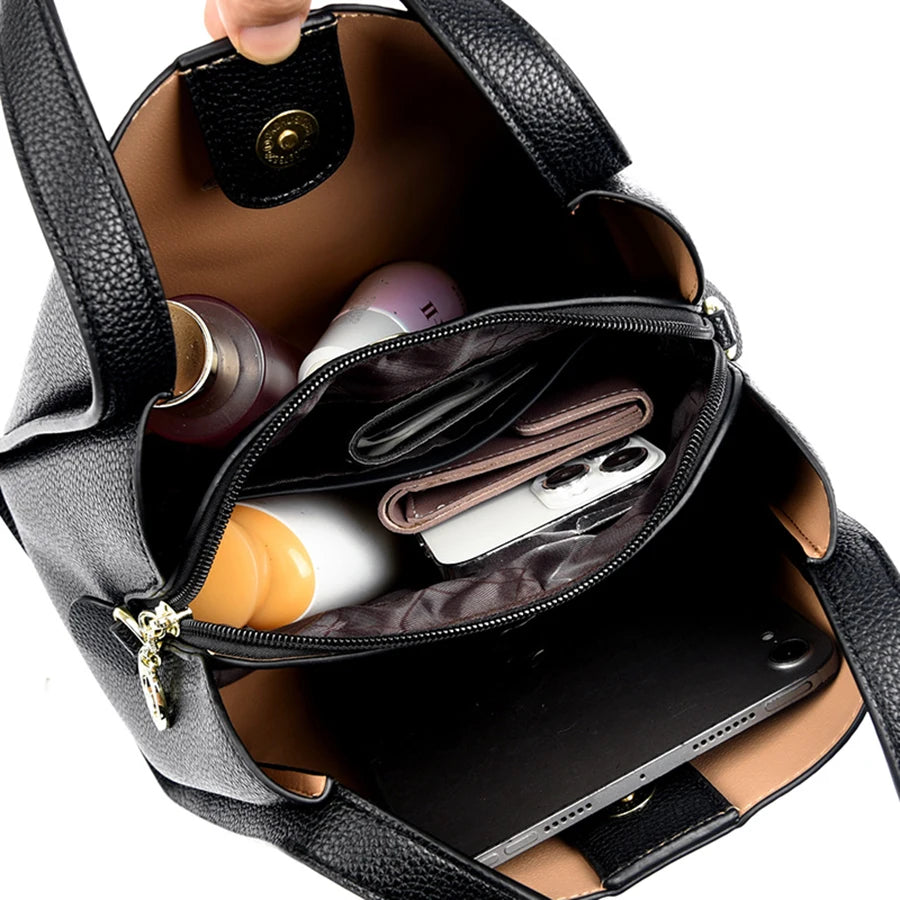 Genuine Brand Soft Leather Top-handle Bags Female Handbags Women Shoulder Crossbody Totes Messanger Bag Large Capacity Big Sac