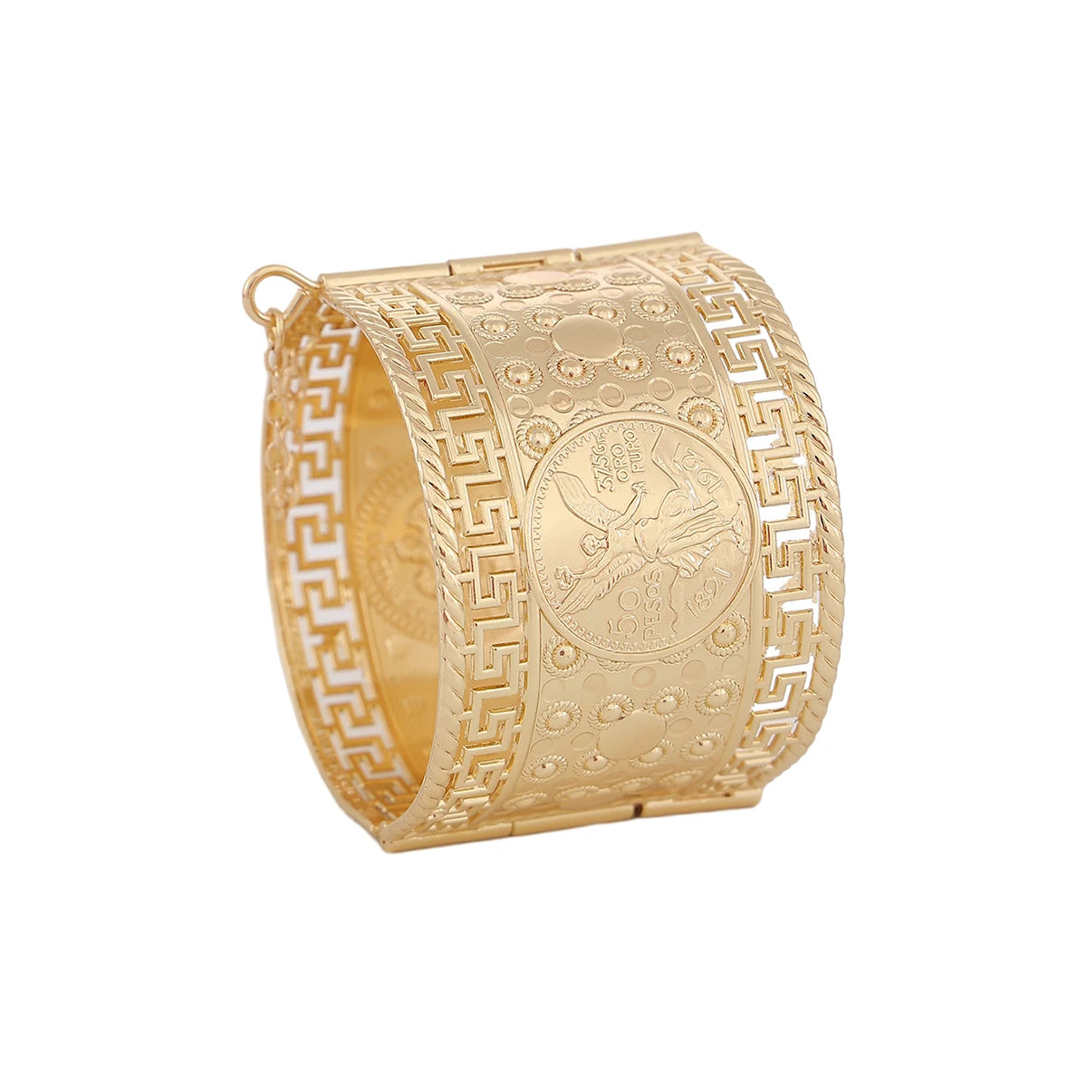Arabic Bride Bracelet Gold Plated Bangel Coin Big Size Bracelet Algerian Traditional Jewelry Wedding Dress Accessories