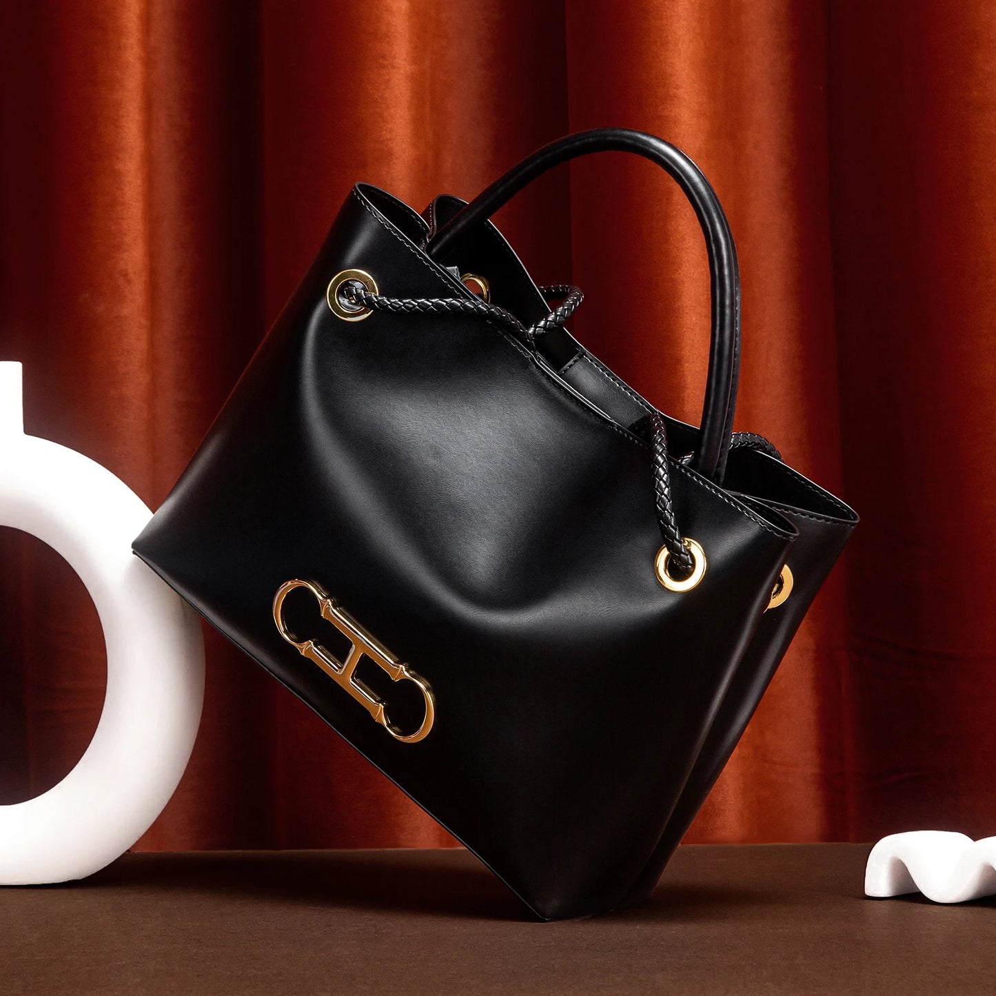 Women's handbag 2025 autumn new black minimalist tote bag dual-use commuting women's bag