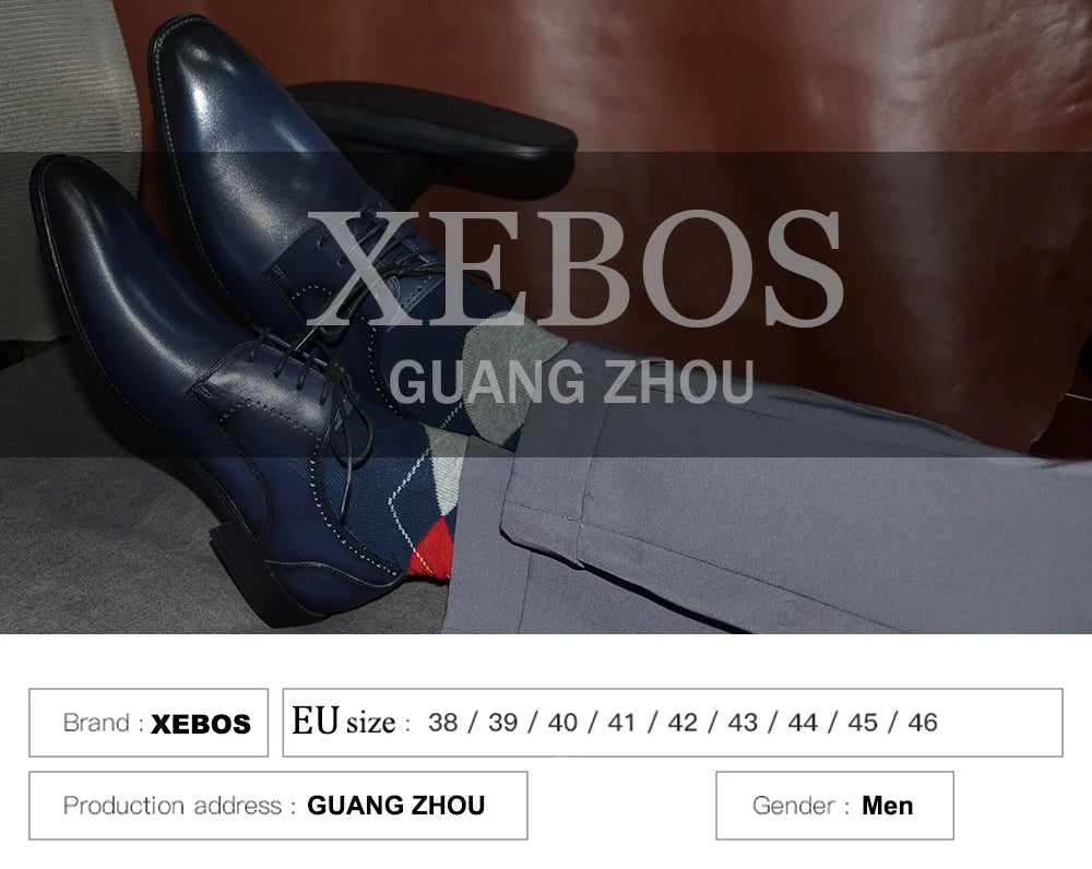 Mens Dress Shoes Original Luxurry Fabric and Genuine Leather Brogue Social Party Business Lace Up Derby Wedding Formal Shoes Men