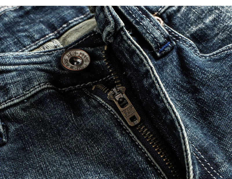 Italian Style Fashion Men Jeans Retro Blue Elastic Slim Fit Ripped Jeans Men Trousers Vintage Designer Casual Denim Pants Hombre