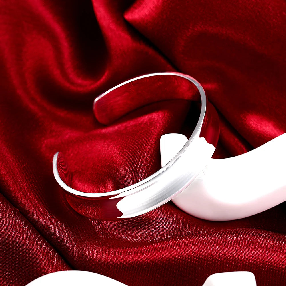 925 sterling Silver elegant bangle Bracelets for Women adjustable Fashion Party Wedding Accessories Jewelry Christmas Gifts