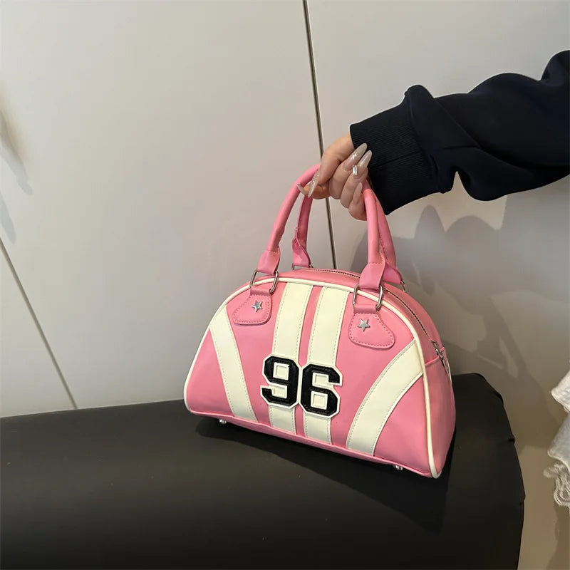 Striped Handbag Women Shoulder Bag, Chic Half Moon Armpit Bag, Stylish Tote Crossbody Bag for Women‘s Daily Work Party Travel