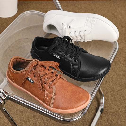 Minimalist Shoe Size 37-48 Men's and Women's Wide Toe Barefoot Casual Artificial Leather Lightweight Walking Sports Shoes