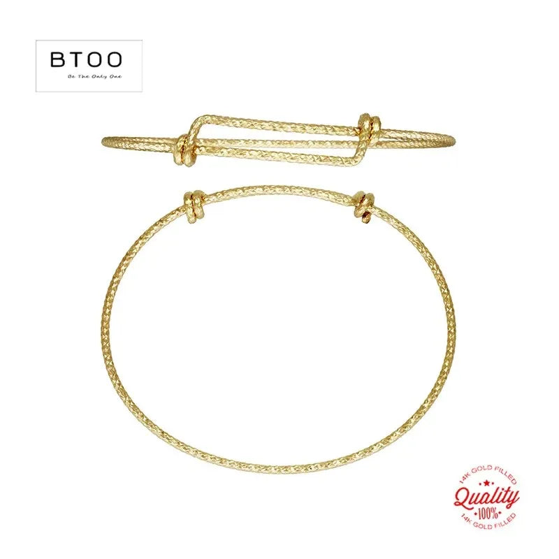 14K Gold Filled Adjustable Bangle Handmade Jewelry Boho Charms Bracelets Vintage Bridesmaid Gift Women Jewelry