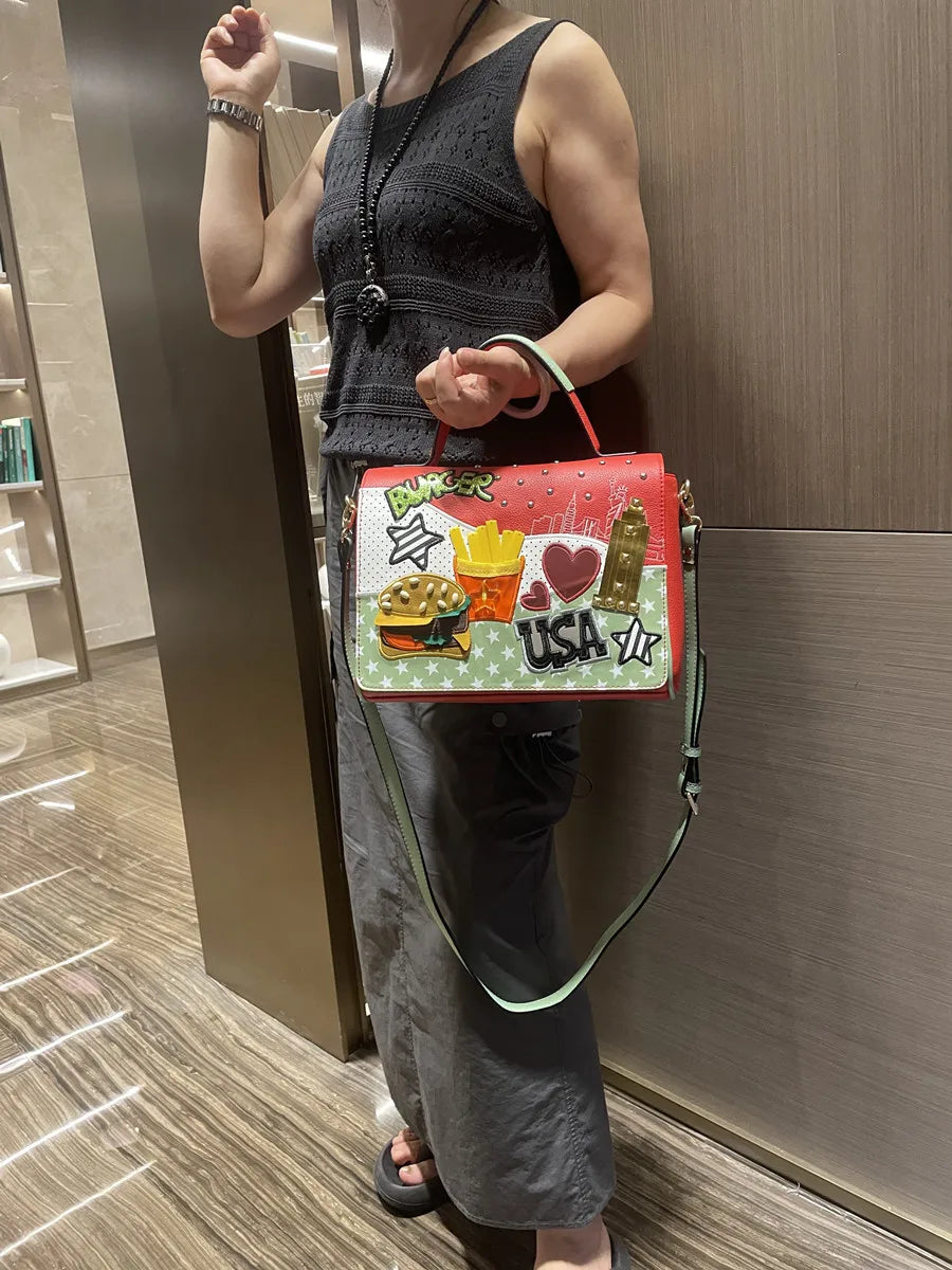High Quality Women PU Leather Handbags Shoulder Bags Fashion Ladies Rivet Messenger Bags Casual Female Crossbody Bags for Women