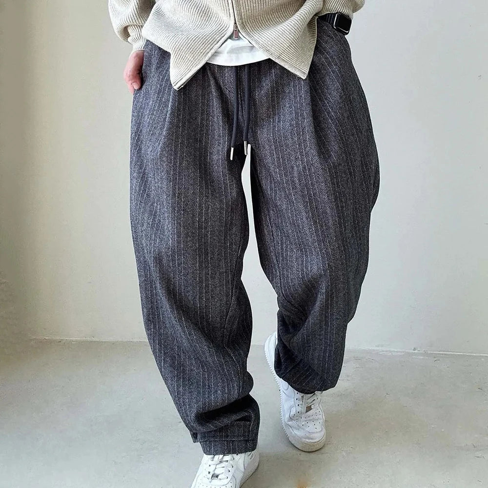 Mens Pants Casual Acrylic Pants Autumn Streetwear Fashion Personality Versatile Trend Comfort Wide-Leg Pants Men'S Clothing