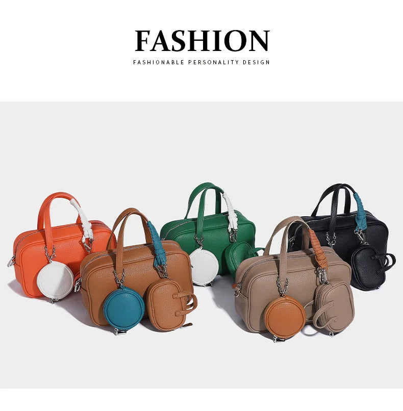 Boston Bag Women Fashion 2025 Euro-America Style Simple Shoulder Bag Handbags Composite Bag