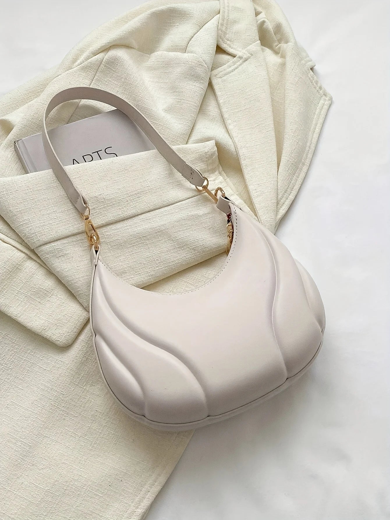 Women's French Handbag Shoulder Bag Textured Crossbody Bag Zipper Closure & Adjustable Strap Versatile for Work, Casual & Travel