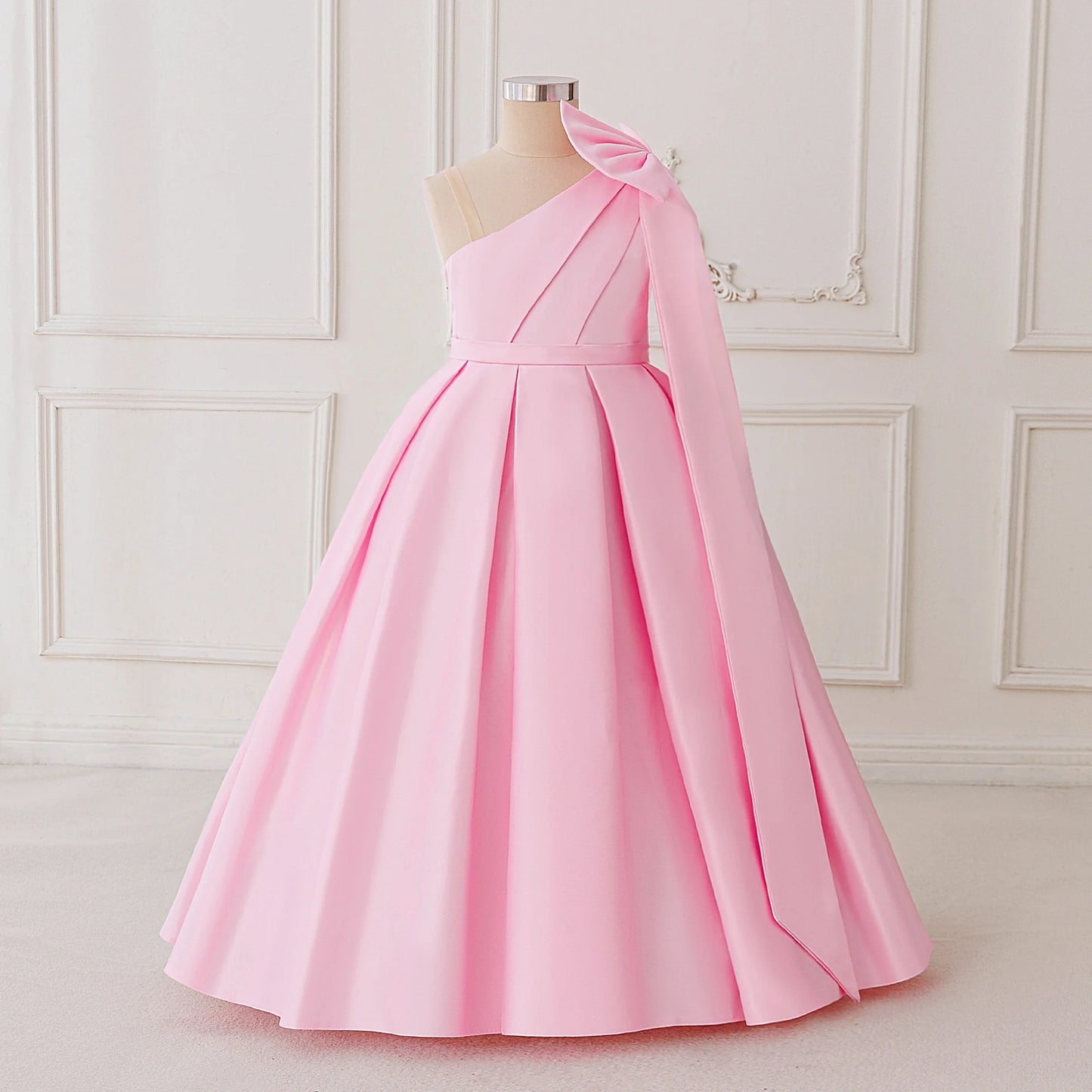 Fashion Bridesmaid Baptism Party Girls Dress Elegant Bow Wedding Birthday Princess Dresses for Girl First Communion Prom Costume