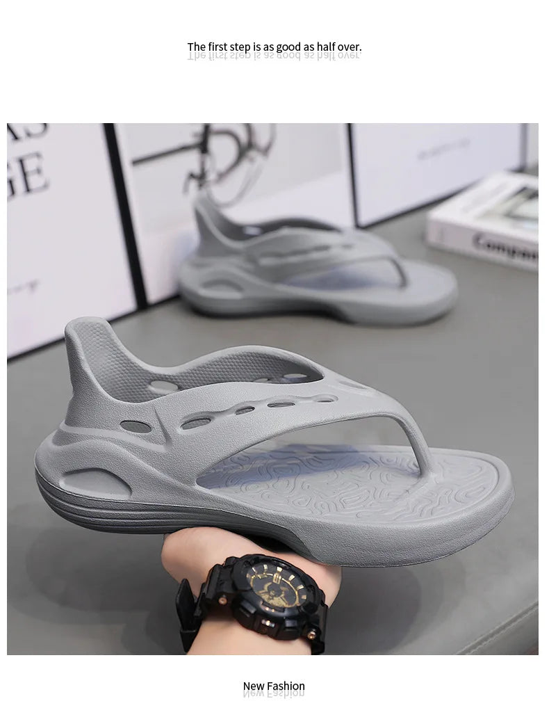 Women's Sport Sandals Summer Flat Flip-Flops Comfortable Casual Slip-On Slippers Lightweight Platform Hollow Design Flip-flops
