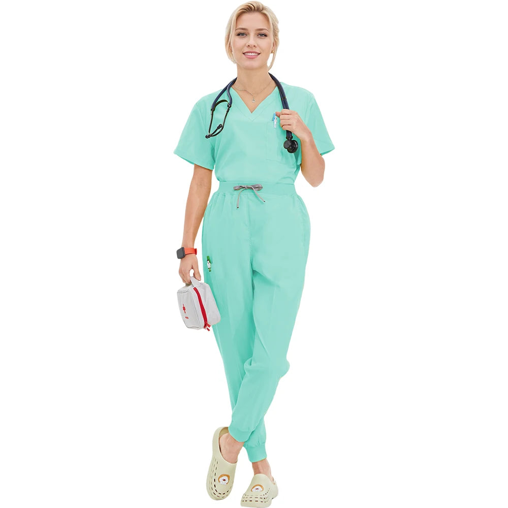 Summer Medical Scrubs Hospital Uniforms Doctor Nurse Workwear 4-way Stretch Pet Clinic Nursing Suits Dentist Working Clothes S21
