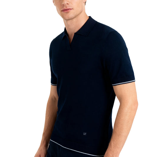 CHCH Stripe Knit Polo Men's Shirts Summer New Slim Solid Color Breathable Turn-Down Collar Business Short Sleeve Polo Tops
