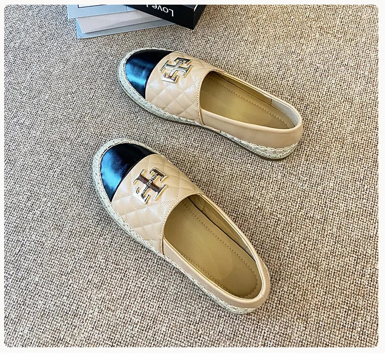 New Shoes for Women Leather Flat Boat Shoes Designer Fisherman Shoes Girl Fashion Slip-on Loafers