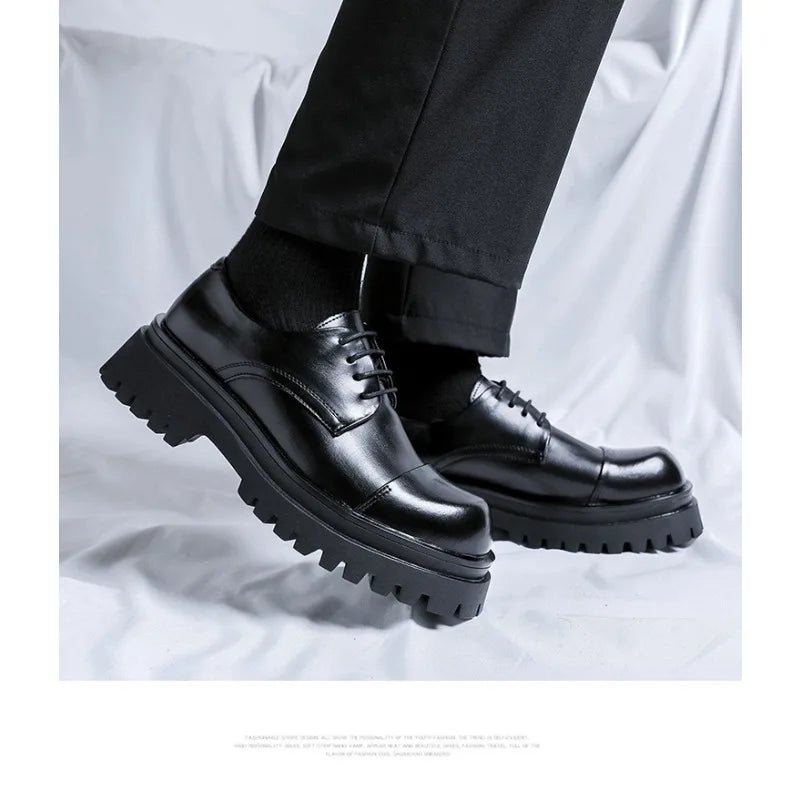 Men's Fashion Business Big Head Shoes Casual Comfortable Versatile Men Leather Shoes Wedding Party GroomHigh Quality Dress Shoes
