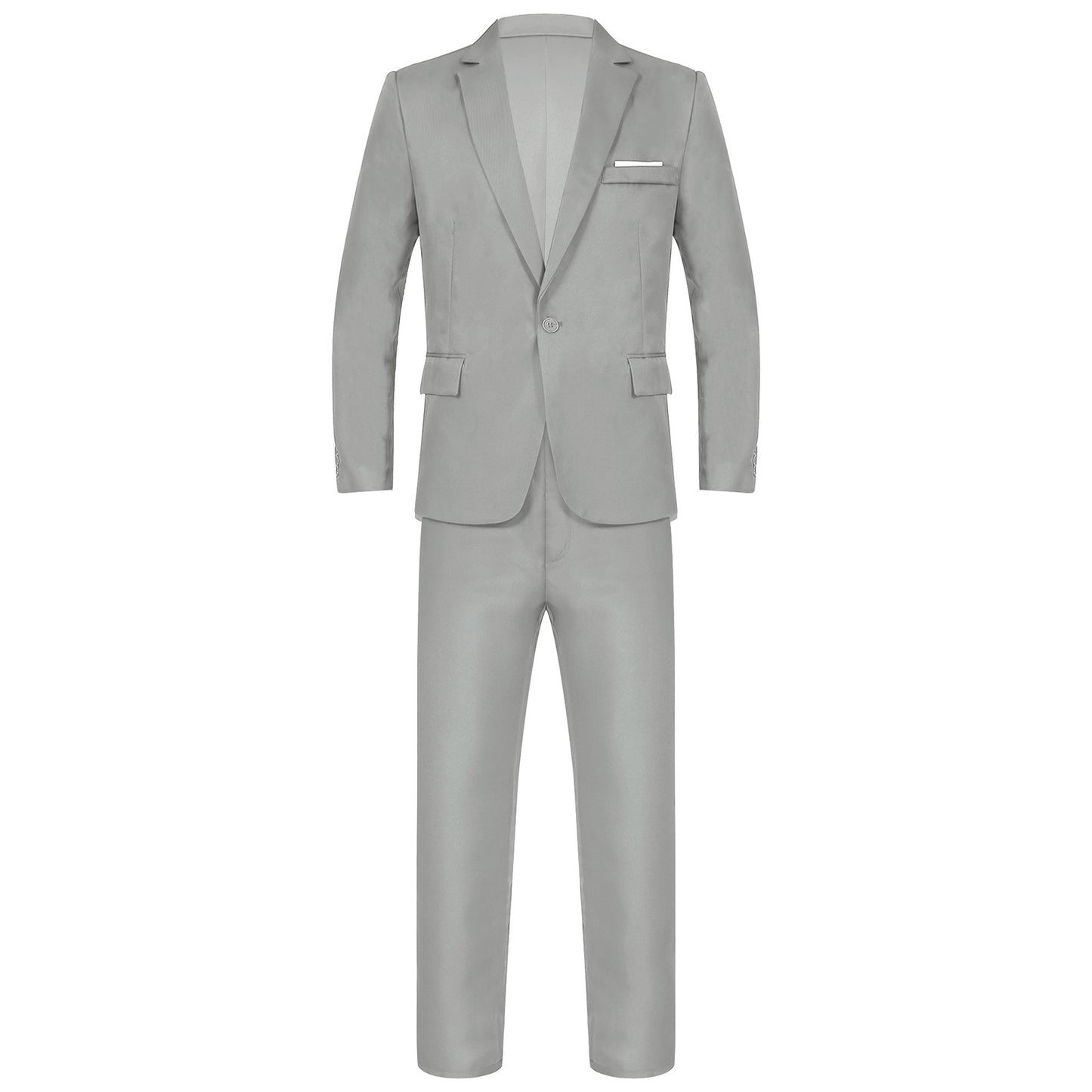 Men Gentleman Suit 2Pcs Formal Uniform Long Sleeve Lapel Blazer Jacket with Pants Office Meetings Business Wedding Party Outfits