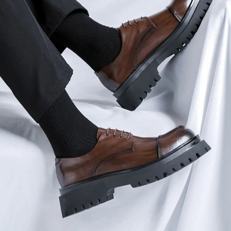 Men's Fashion Business Big Head Shoes Casual Comfortable Versatile Men Leather Shoes Wedding Party GroomHigh Quality Dress Shoes