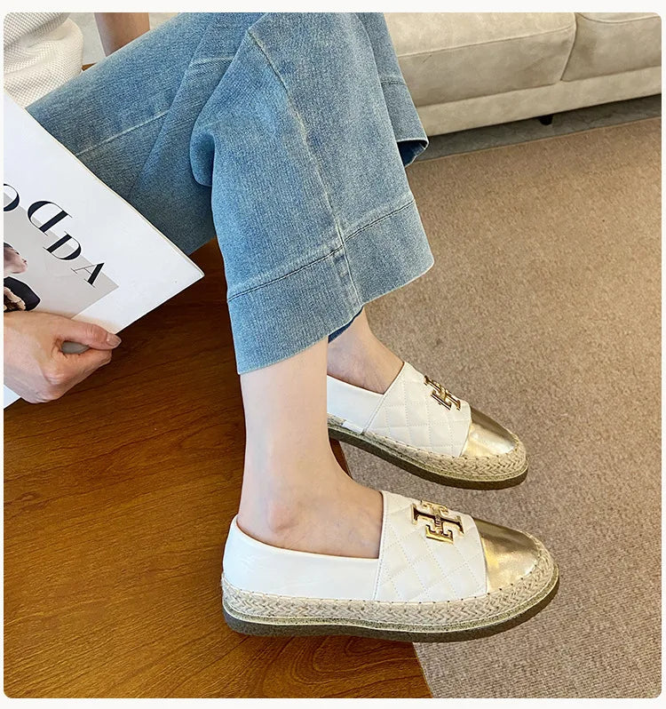 New Shoes for Women Leather Flat Boat Shoes Designer Fisherman Shoes Girl Fashion Slip-on Loafers