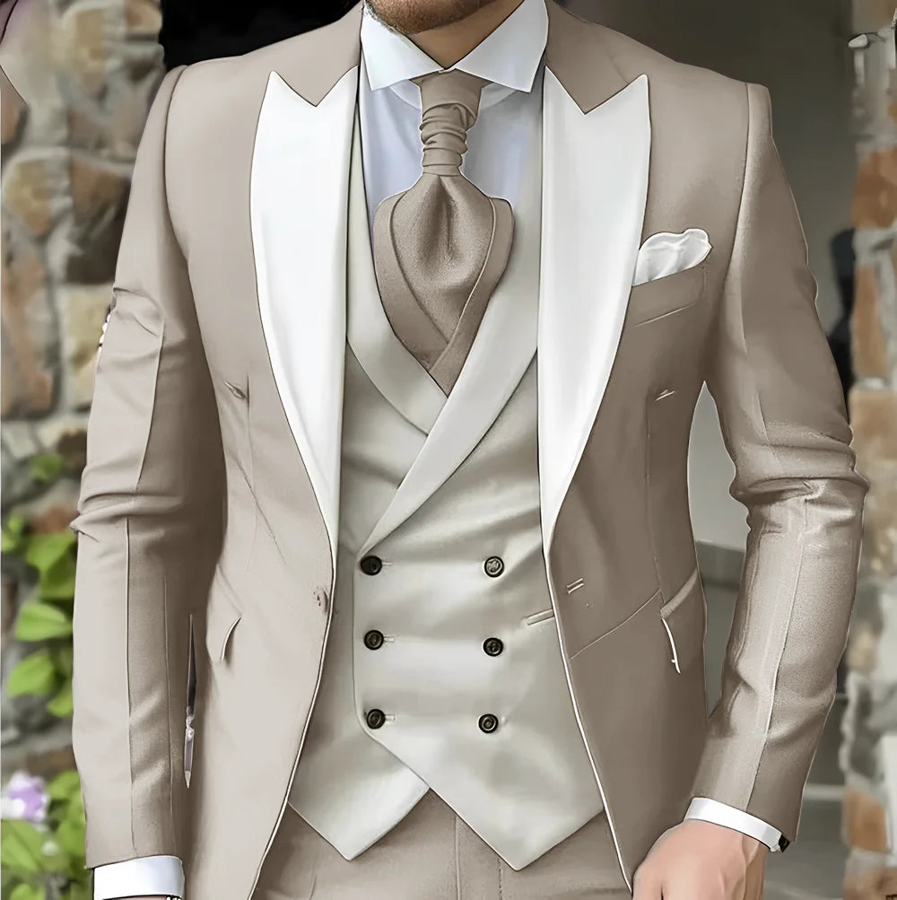 men's suit with peak lapel for wedding high-quality slim jackets Pointed collar double-breasted Carnivals men The latest