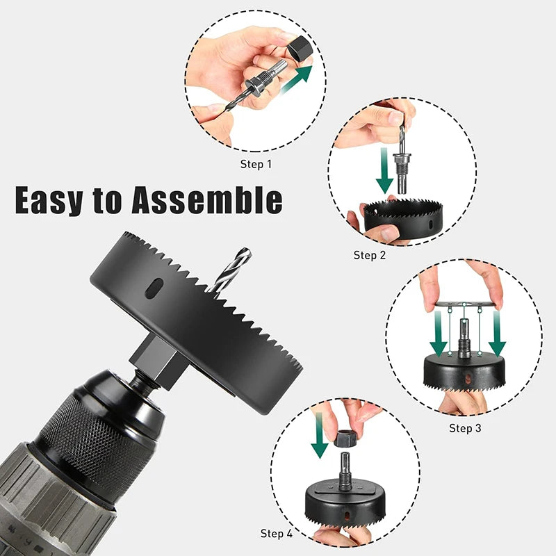 Hole Saw Set 11PCS Hole Saw Kit in Case Drill Bit Kit with Mandrels and Hex Key for Soft Wood Plywood Drywall PVC