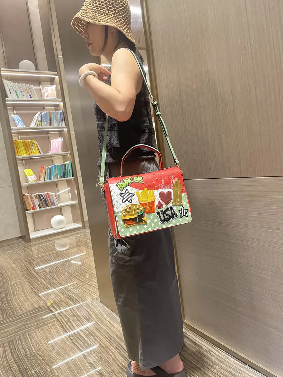 High Quality Women PU Leather Handbags Shoulder Bags Fashion Ladies Rivet Messenger Bags Casual Female Crossbody Bags for Women