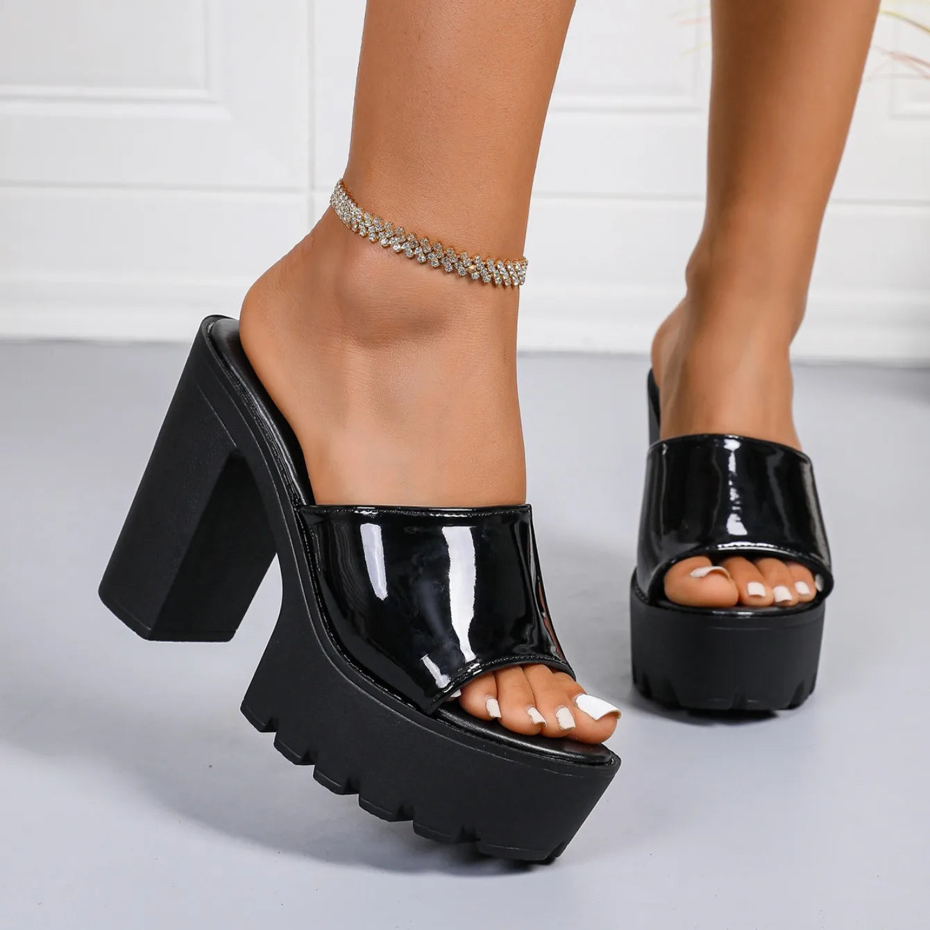 Fashion Women Sandals Summer Banquet Nightclub Platform Chunky High Heels Sandals Outdoor Elegant Shoes Women Sandalias De Mujer