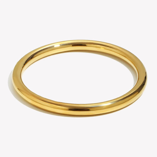 E.B.belle 18K Gold Plated Minimalist Style Hollow Round Bangle Woman's Wrist Bangles Stackable Jewelry