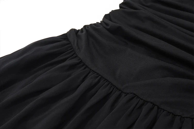 WhereMery Elegant Slip Long Dresses Sexy Women Ruched Bodycon Solid Maxi Dress Spring Y2K Summer Temperament High-waist Vestidos